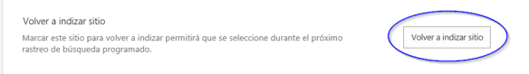 OneDrive-Volver a indexar sitio