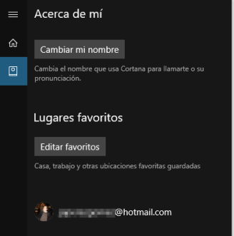 Cortana-Cuenta Microsoft